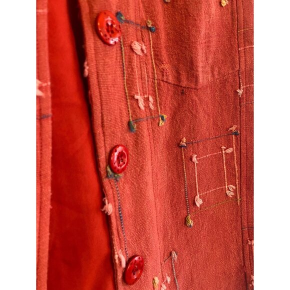 Vintage New Direction Women's Red Embroidered Button-Down Jacket Size M - Picture 4 of 7